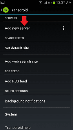 Transdroid add server