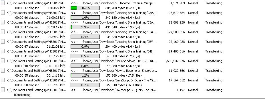 filezilla transfer