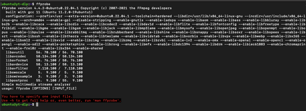 Yt dlp python. Ffprobe.
