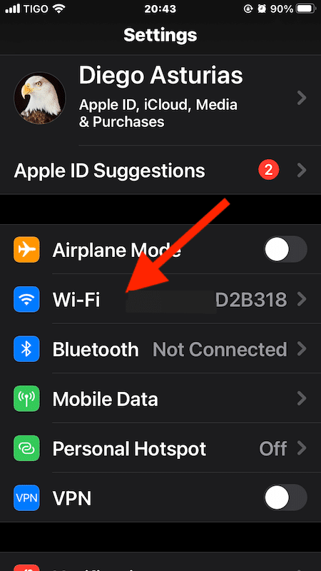 Proxy on iPhone - Tap on WiFi