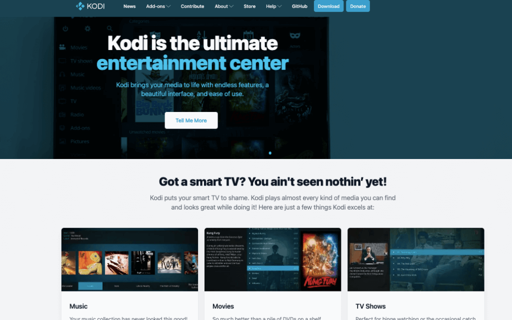 Kodi homepage