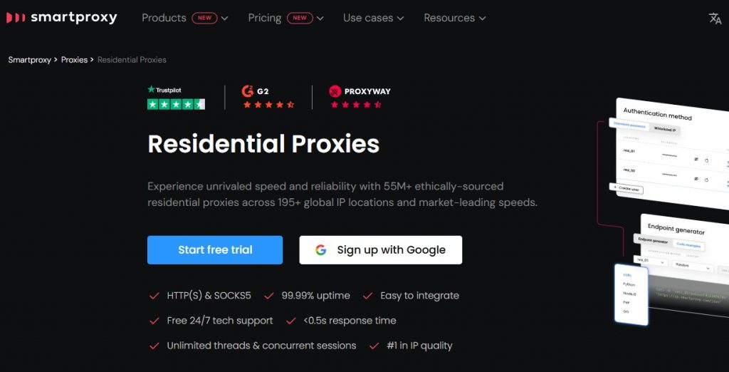 SmartProxy has carved a niche in the proxy service market, offering a range of high-quality proxies that serve various needs.