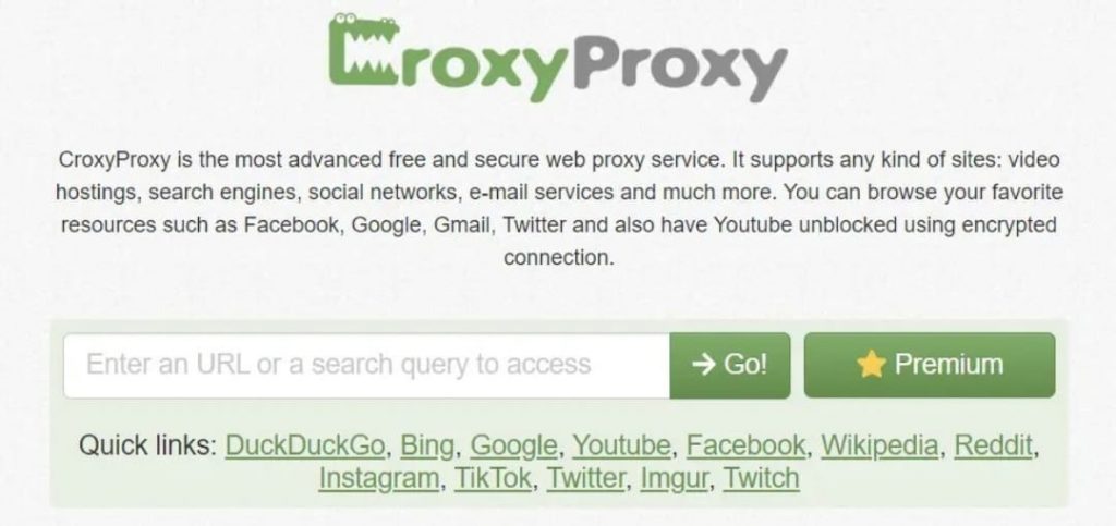 ウェブサイト croxyproxy